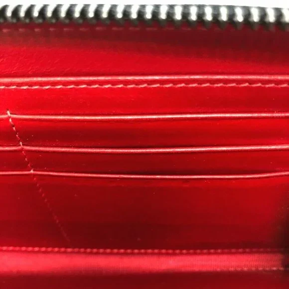 Christian Louboutin Panettone Spike studs Zip Around Long Wallet Leather Black